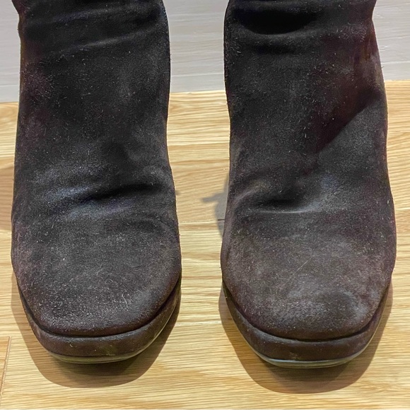 Prada Sport Brown Suede Ankle Sock Wedge Boots - Size 8 - Picture 4 of 16